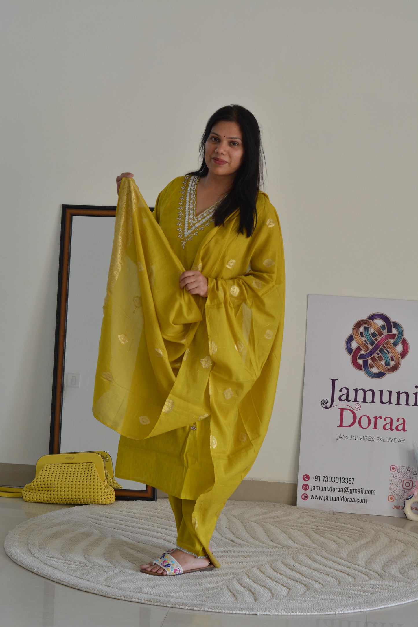 Yellow Silk with Banarasi Dupatta Suit Set