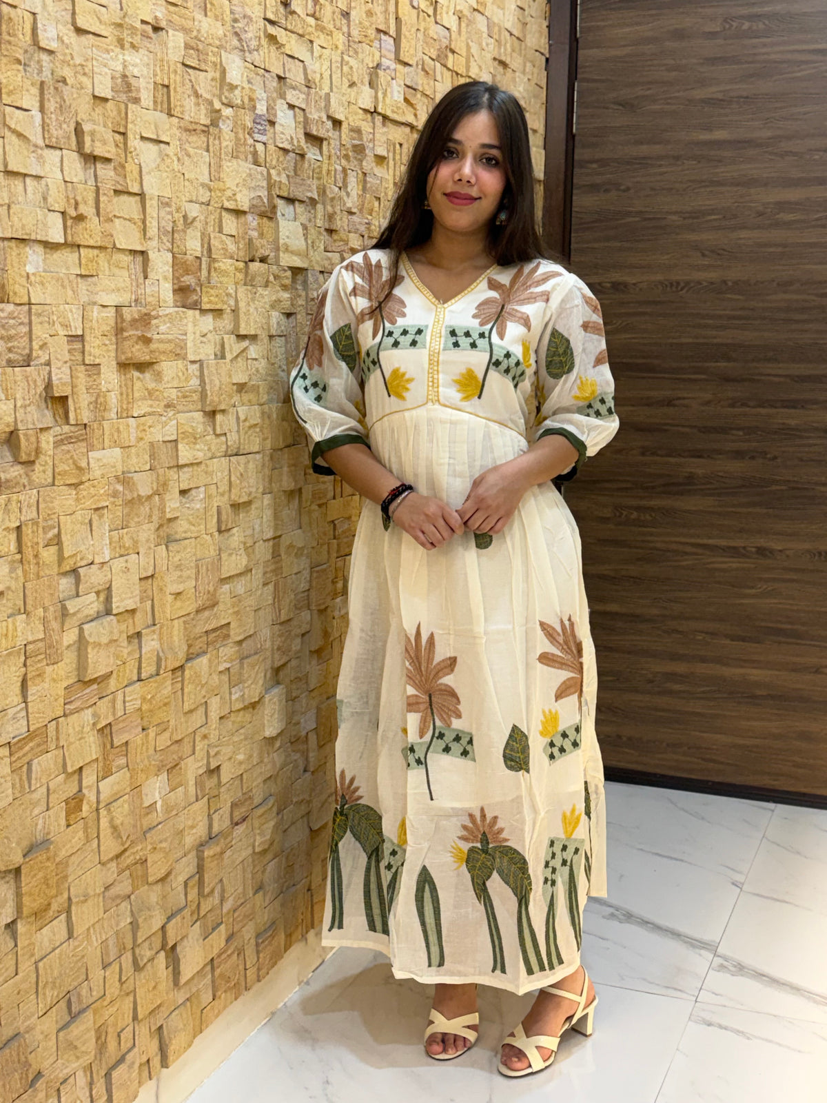 White Mal Cotton Embroidery Dress