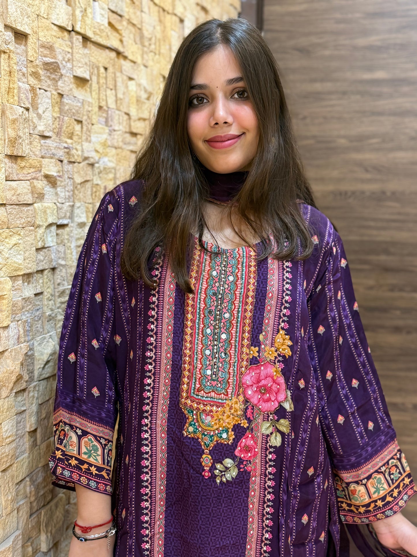 Jamuni Pure Crape Pakistani Style Suit Set