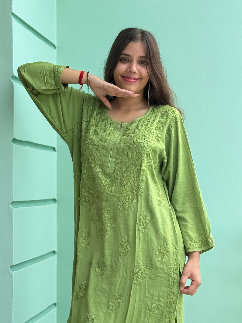 Green Chikankari Soft Co Ord Set