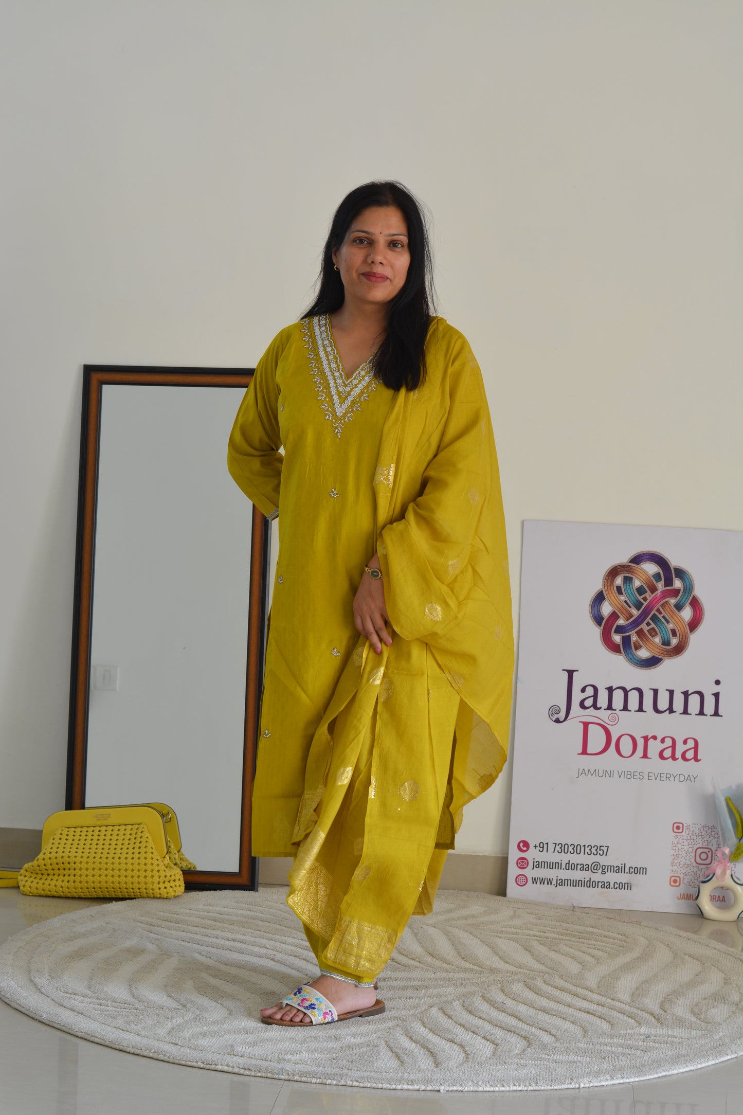 Yellow Silk with Banarasi Dupatta Suit Set