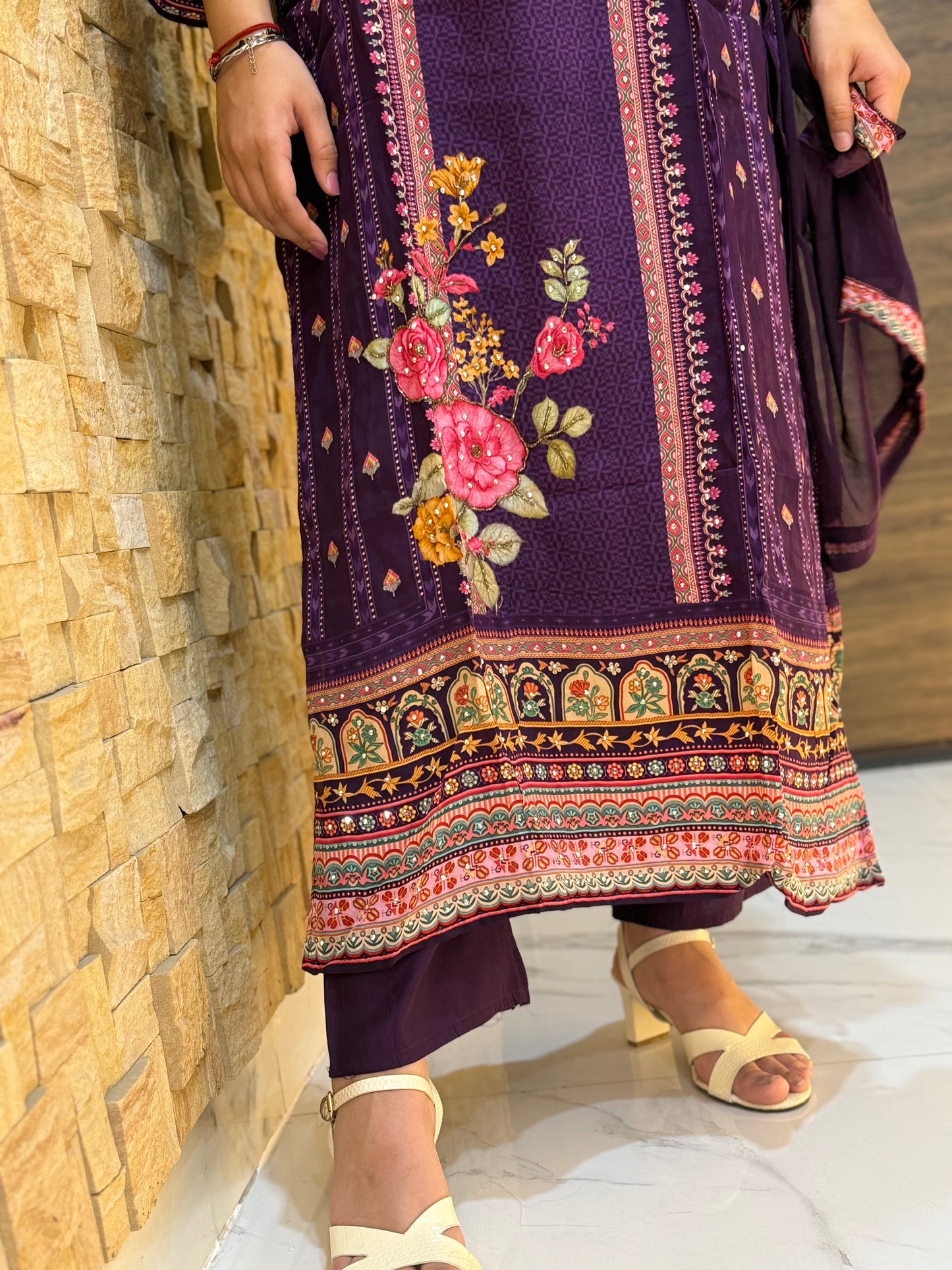 Jamuni Pure Crape Pakistani Style Suit Set