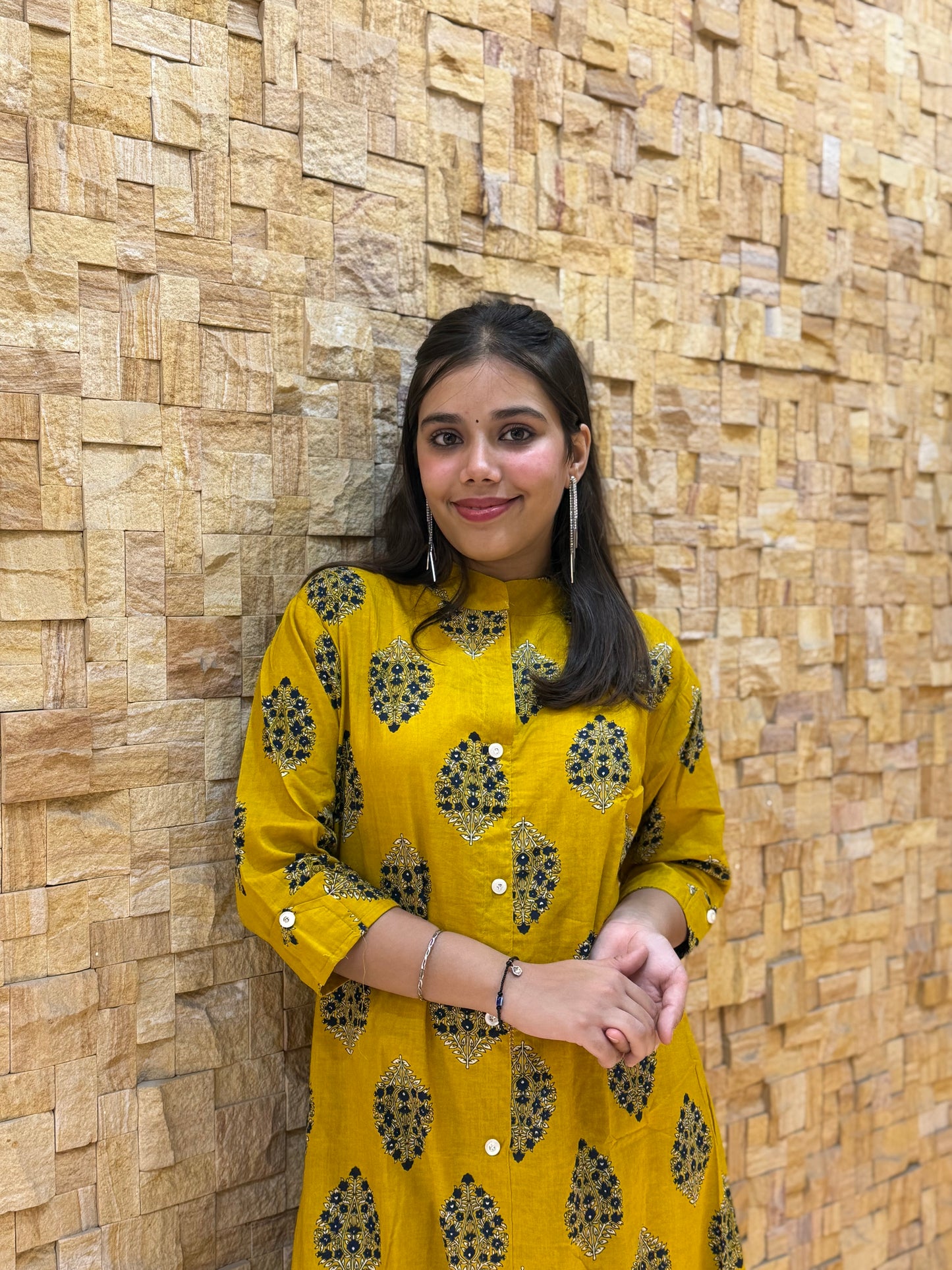 Yellow Cotton Co Ord Set