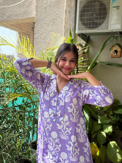 Purple Cotton Co Ord Set