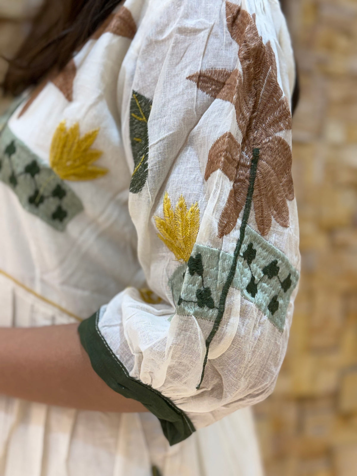 White Mal Cotton Embroidery Dress