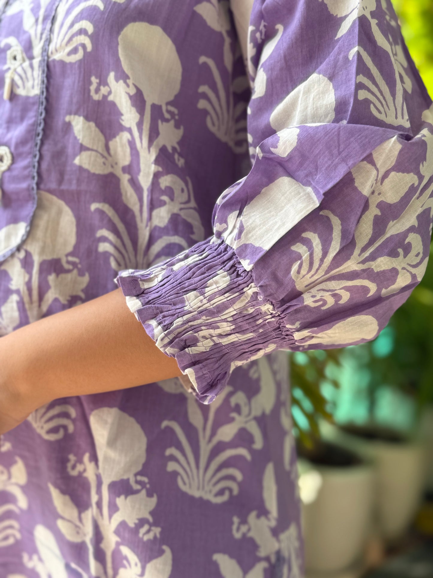 Purple Cotton Co Ord Set