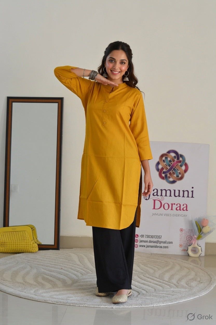 Mustard Butter Soft Kurti