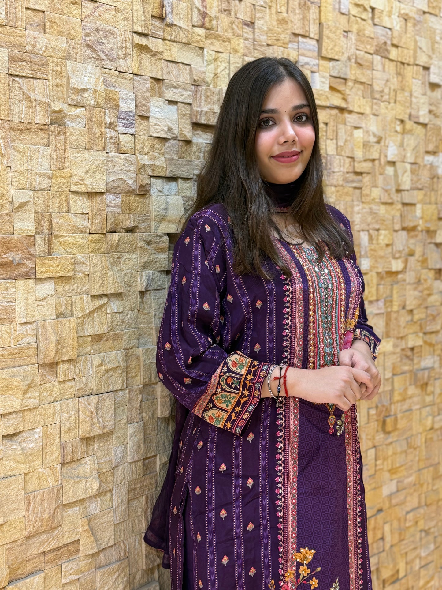 Jamuni Pure Crape Pakistani Style Suit Set