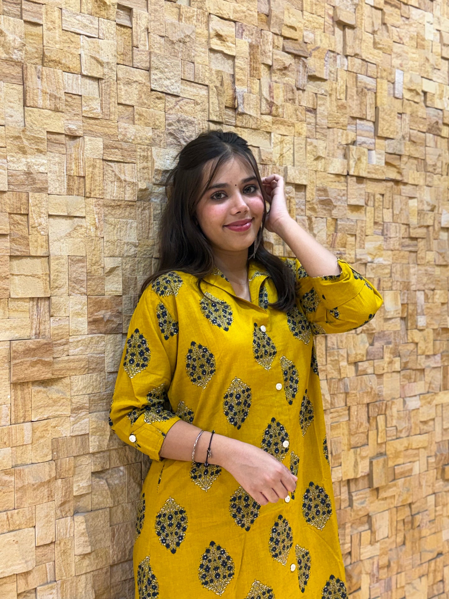 Yellow Cotton Co Ord Set
