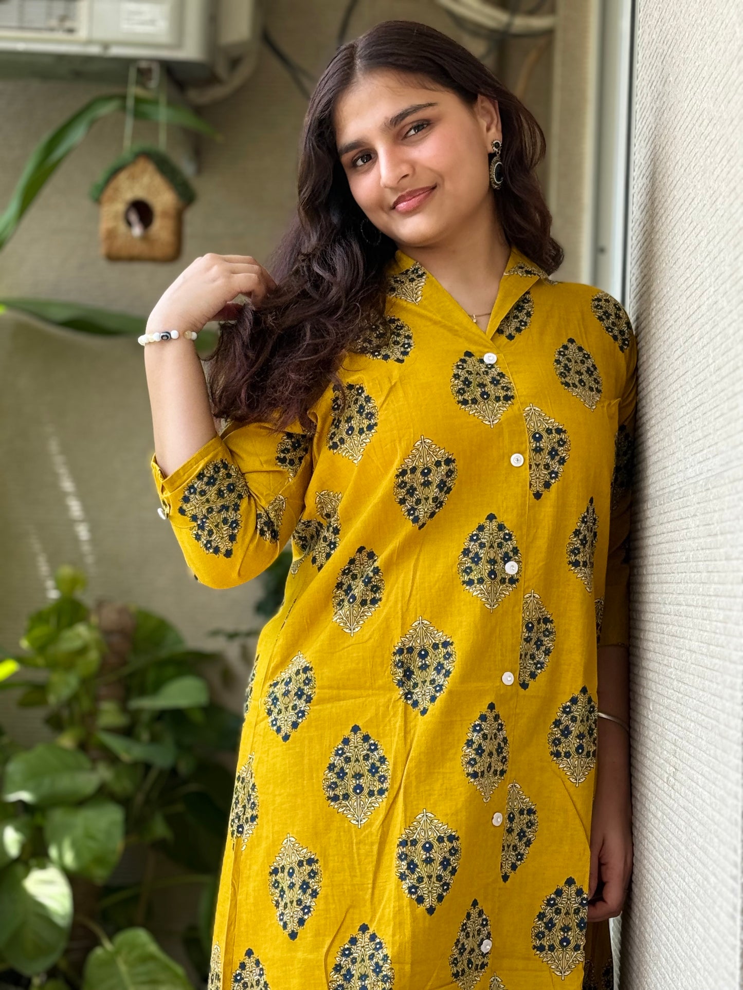 Yellow Cotton Co Ord Set