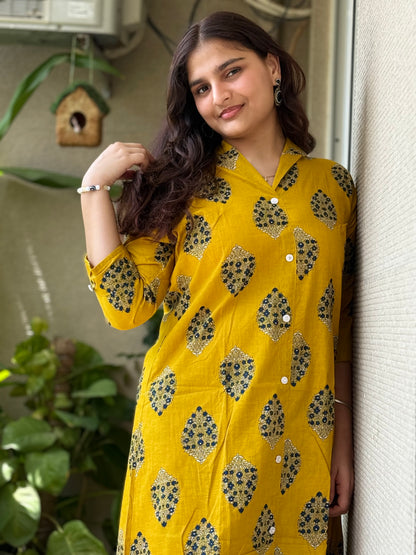 Yellow Cotton Co Ord Set