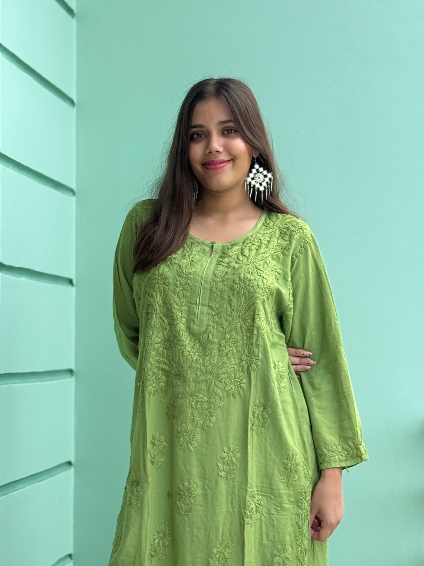 Green Chikankari Soft Co Ord Set